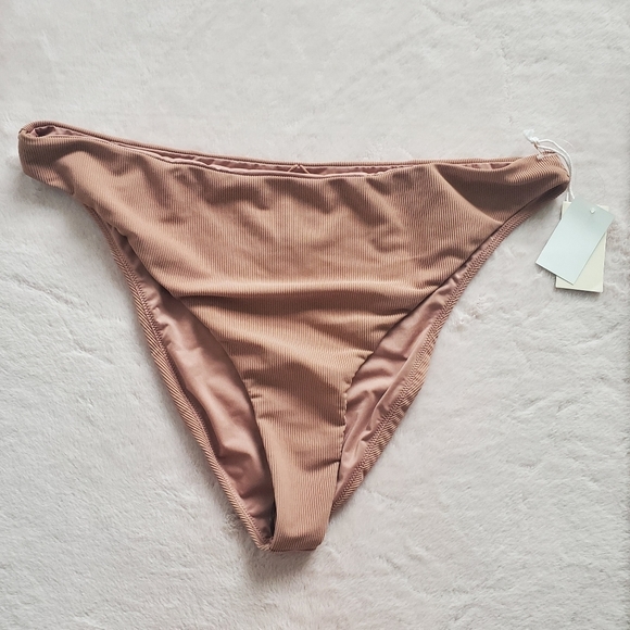 Good American Rib Better Bikini Cheeky Bottom Size 7 (4XL) Desert Rose New - Picture 3 of 7